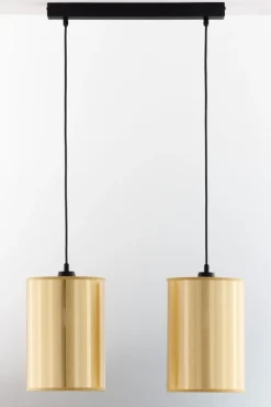 Lampa wisząca CORTINA czarna złoty klosz 2xE27 * Jupiter Best