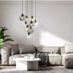 Lampa wisząca CUBUS czarna 9xE27 * TK Lighting