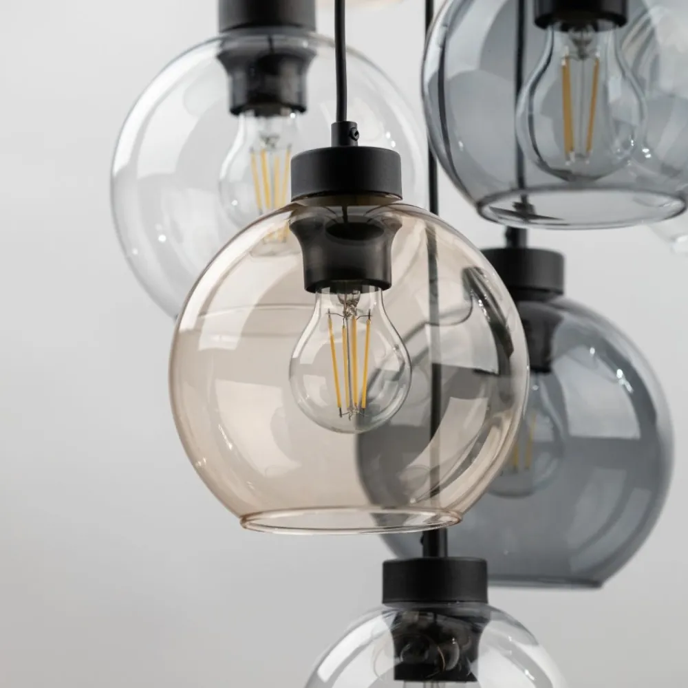 Lampa wisząca CUBUS czarna 9xE27 * TK Lighting
