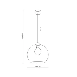 Lampa Wisząca CUBUS Czarny Grafitowy Szklany Klosz 1xE27 30cm * TK Lighting New