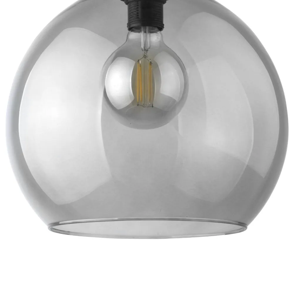 Lampa Wisząca CUBUS Czarny Grafitowy Szklany Klosz 1xE27 30cm * TK Lighting New