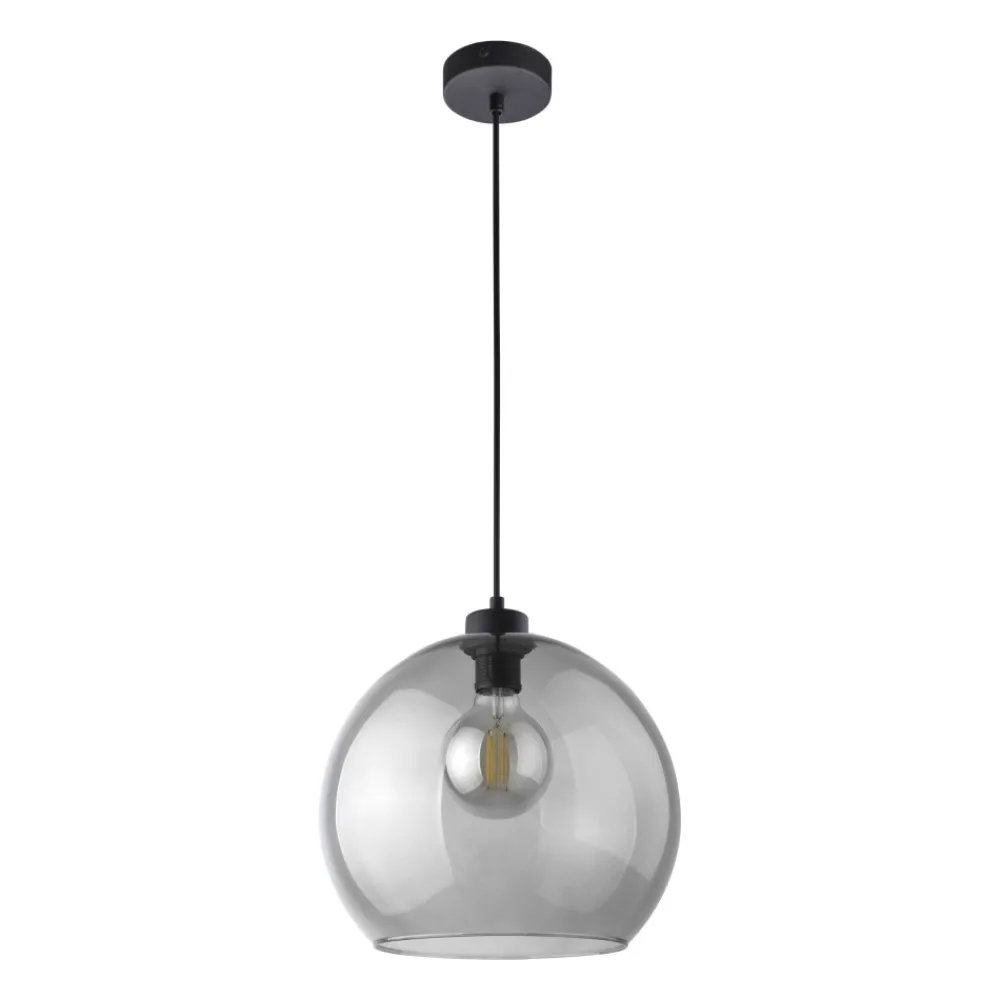 Lampa Wisząca CUBUS Czarny Grafitowy Szklany Klosz 1xE27 30cm * TK Lighting New