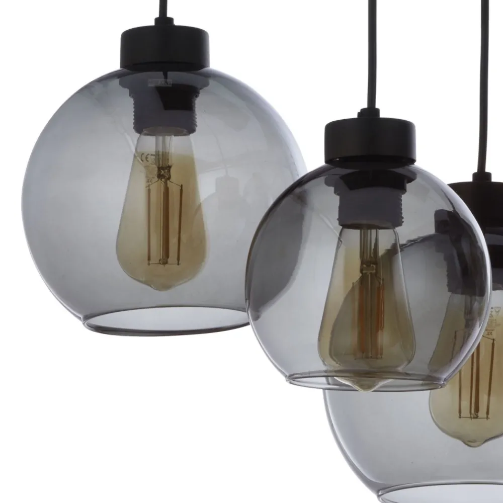 Lampa Wisząca CUBUS Czarny Grafitowy Szklane Klosze 6xE27 * TK Lighting New