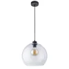 Lampa Wisząca CUBUS Czarny Transparentny Szklany Klosz 1xE27 30cm * TK Lighting