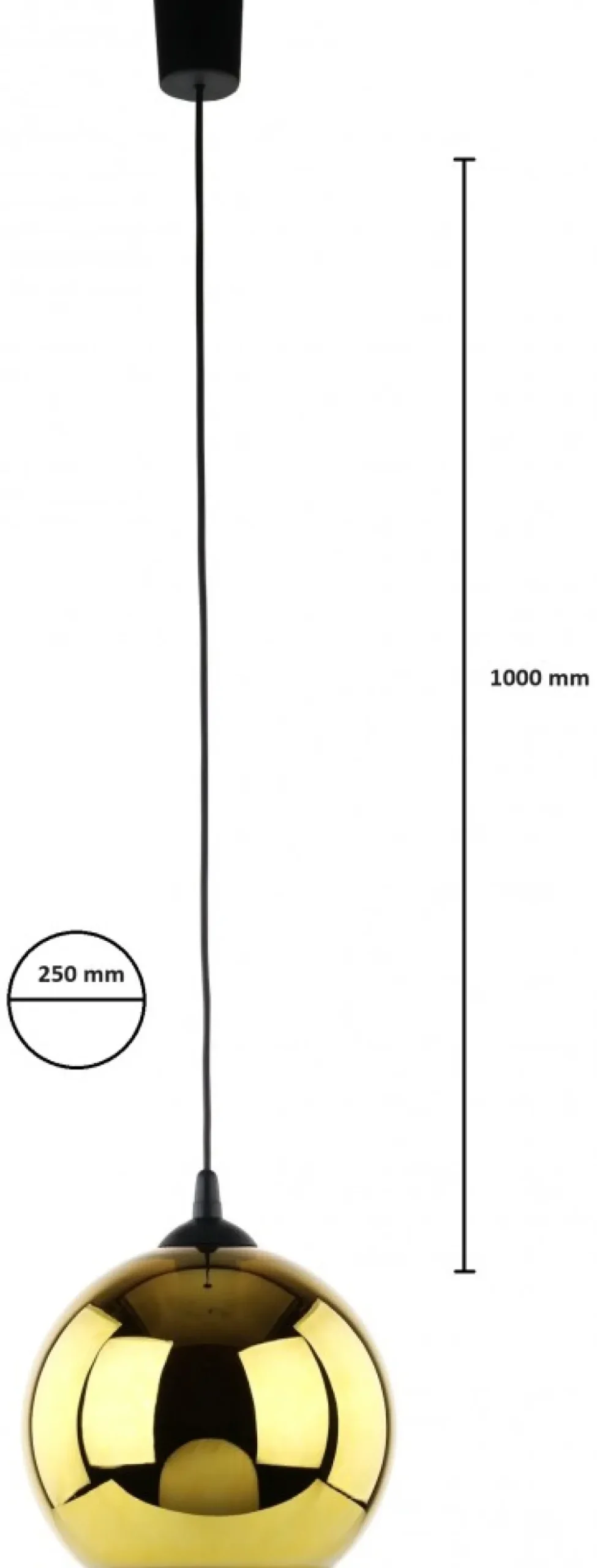 Lampa Wisząca CUBUS Czarny Złoty 1xE27 25cm * TK Lighting Discount