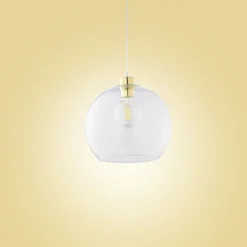 Lampa Wisząca CUBUS Złoty Transparentny Szklany Klosz 1xE27 30cm * TK Lighting Hot