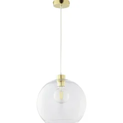 Lampa Wisząca CUBUS Złoty Transparentny Szklany Klosz 1xE27 30cm * TK Lighting Hot