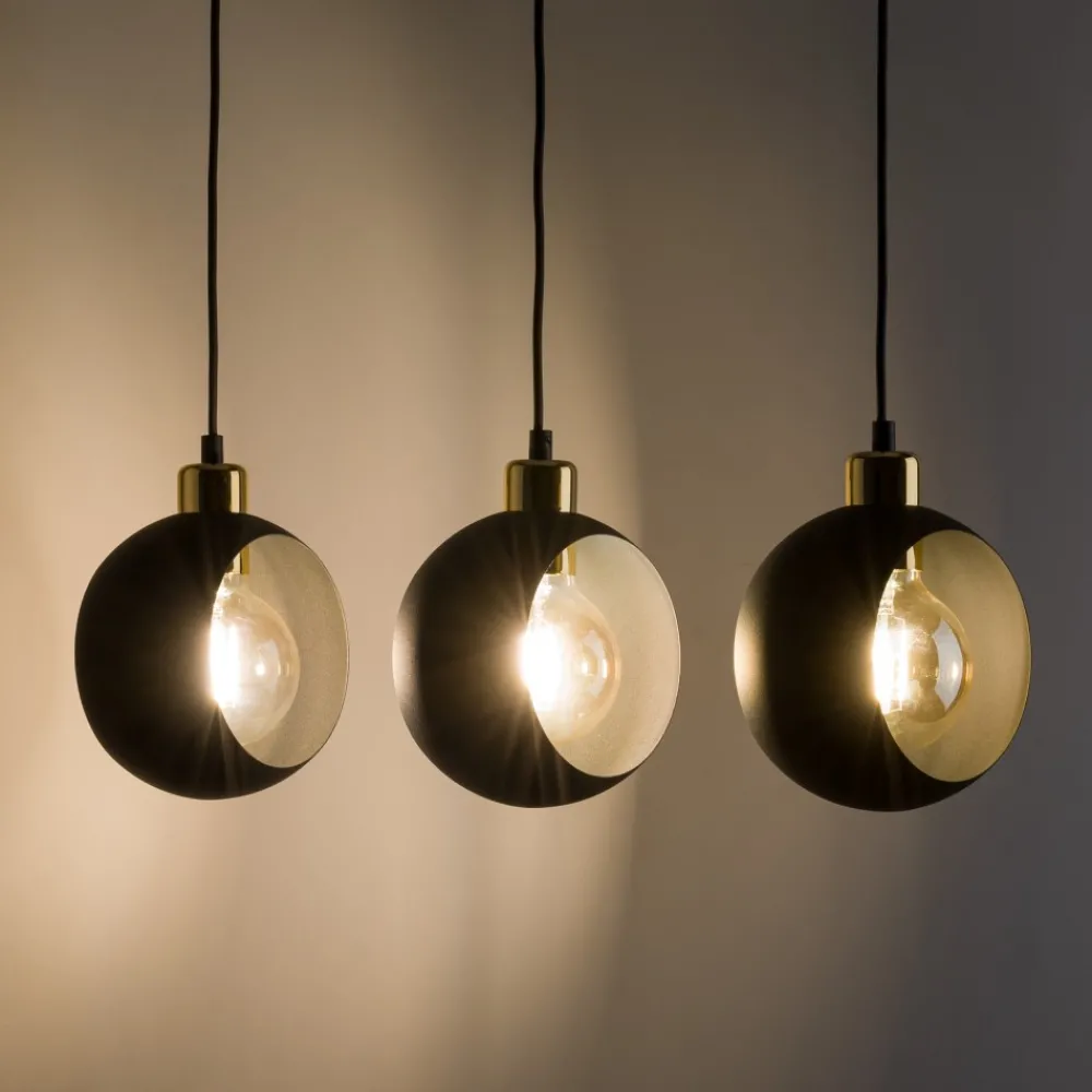 Lampa Wisząca CYKLOP Czarny Złoty 3xE27 * TK Lighting