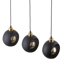 Lampa Wisząca CYKLOP Czarny Złoty 3xE27 * TK Lighting