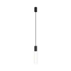 Lampa Wisząca CYLINDER L Czarny Transparentny Szklany Klosz 1xGU10 * Nowodvorski Online