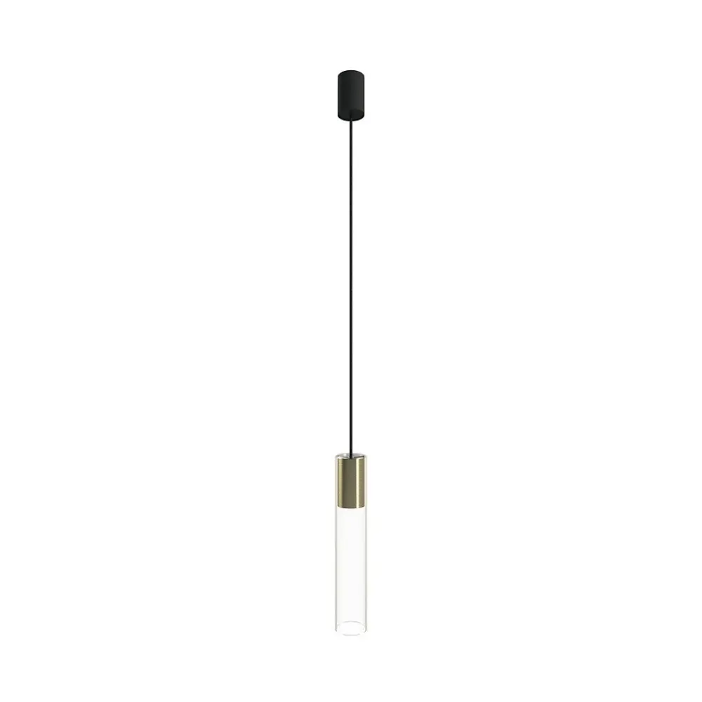 Lampa Wisząca CYLINDER L Złoty Transparentny Szklany Klosz 1xGU10 * Nowodvorski Hot