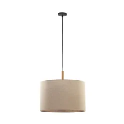 Lampa Wisząca DEVA Brązowy Beżowy Abażur 1xE27 50cm * TK Lighting Best