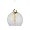 Lampa Wisząca DEVI Czarny Transparentny Szklany Klosz 1xE27 * TK Lighting Sale