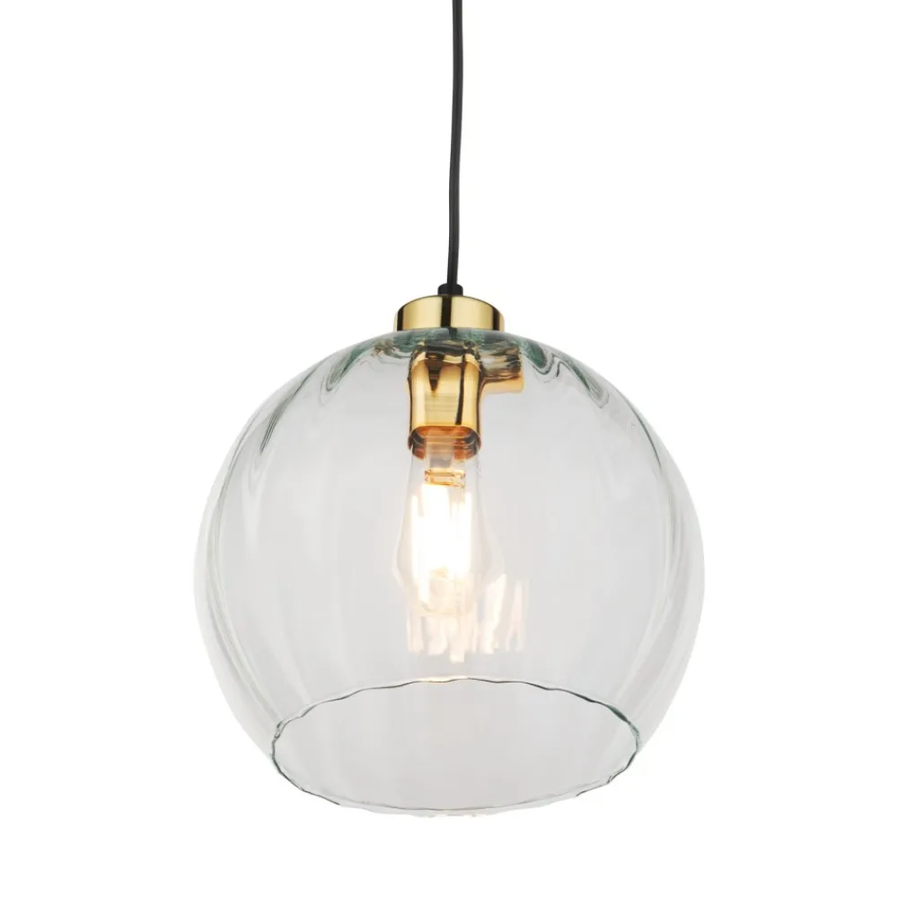 Lampa Wisząca DEVI Czarny Transparentny Szklany Klosz 1xE27 * TK Lighting Sale