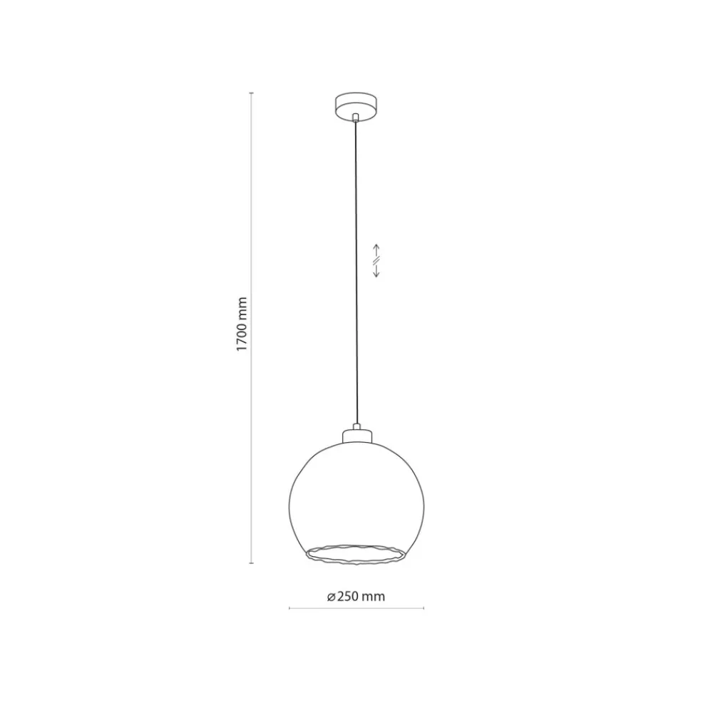 Lampa Wisząca DEVI Czarny Transparentny Szklany Klosz 1xE27 * TK Lighting Sale