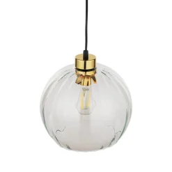 Lampa Wisząca DEVI Czarny Transparentny Szklany Klosz 1xE27 * TK Lighting Sale