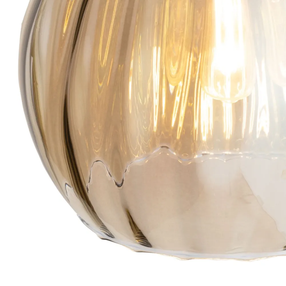 Lampa Wisząca DEVI Czarny Złoty Szklany Klosz 1xE27 * TK Lighting New