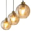 Lampa Wisząca DEVI Czarny Złoty Szklane Klosze 3xE27 * TK Lighting Sale
