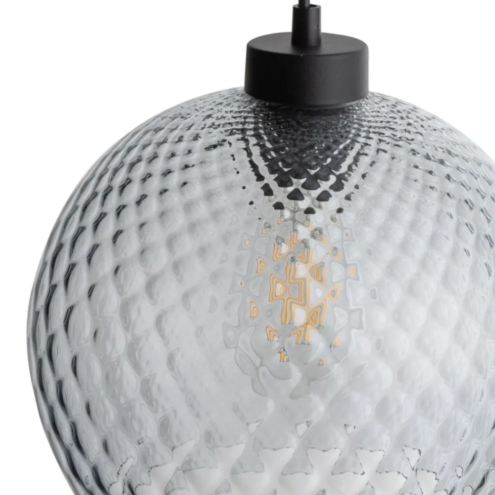 Lampa wisząca DEVON czarna klosz grafit 1xE27 25 cm * TK Lighting Discount