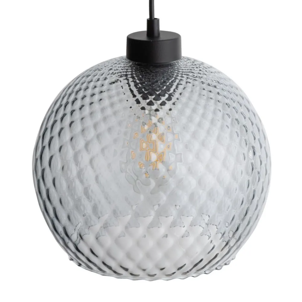 Lampa wisząca DEVON czarna klosz grafit 1xE27 25 cm * TK Lighting Discount