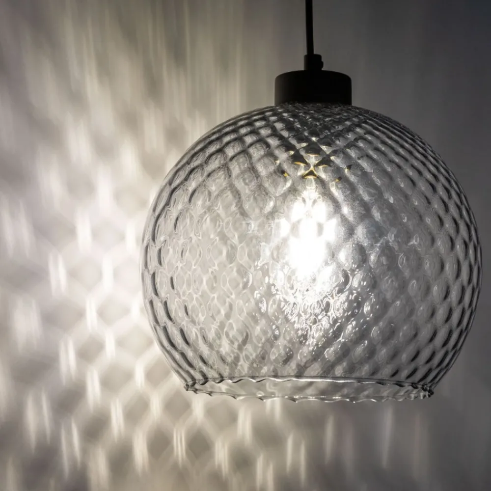 Lampa wisząca DEVON czarna klosz grafit 1xE27 25 cm * TK Lighting Discount