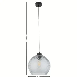 Lampa wisząca DEVON czarna klosz grafit 1xE27 25 cm * TK Lighting Discount