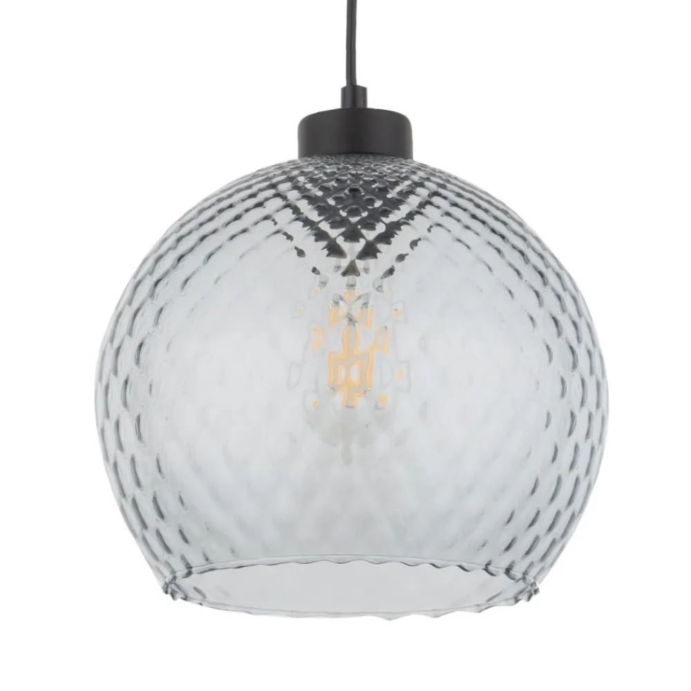 Lampa wisząca DEVON czarna klosz grafit 1xE27 25 cm * TK Lighting Discount