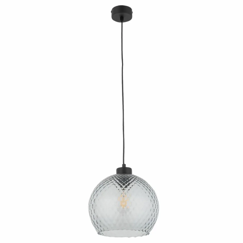 Lampa wisząca DEVON czarna klosz grafit 1xE27 25 cm * TK Lighting Discount