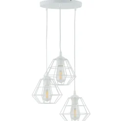 Lampa Wisząca DIAMOND Biały Koło Metalowe Klosze 3xE27 * TK Lighting Sale
