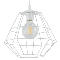 Lampa Wisząca DIAMOND Biały Metalowy Klosz 1xE27 22cm * TK Lighting Hot