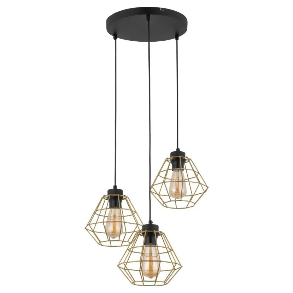 Lampa wisząca DIAMOND czarna złota 3xE27 * TK Lighting Discount