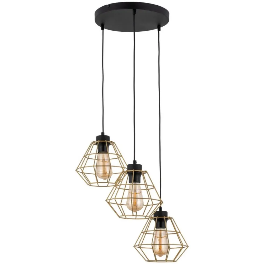 Lampa wisząca DIAMOND czarna złota 3xE27 * TK Lighting Discount