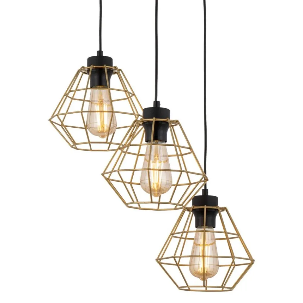 Lampa wisząca DIAMOND czarna złota 3xE27 * TK Lighting Discount