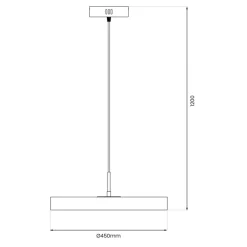 Lampa wisząca DISC Czarna 38W LED 4000K 45cm * Eko-light