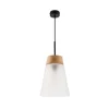 Lampa Wisząca DOMINO Czarny Biały Szklany Klosz 1xE27 23 cm * Jupiter Hot
