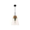 Lampa Wisząca DOMINO Czarny Bursztynowy Szklany Klosz 1xE27 23 cm * Jupiter