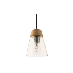 Lampa Wisząca DOMINO Czarny Bursztynowy Szklany Klosz 1xE27 23 cm * Jupiter