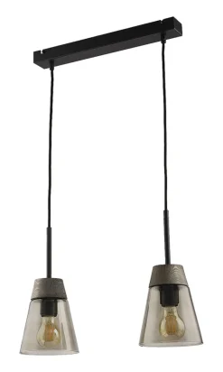 Lampa Wisząca DOMINO I Czarny Transparentny Szklany Klosz 2xE2 * Jupiter Online