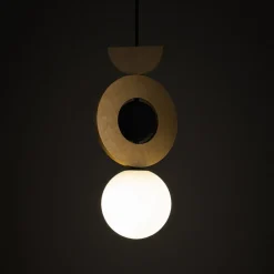 Lampa Wisząca DROPS WOOD B Brązowy Biały Szklany Klosz 1xG9 * Nowodvorski Discount