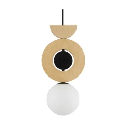 Lampa Wisząca DROPS WOOD B Brązowy Biały Szklany Klosz 1xG9 * Nowodvorski Discount