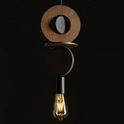 Lampa Wisząca DROPS WOOD C Czarny Brązowy 1xE27 * Nowodvorski