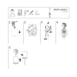 Lampa Wisząca DROPS WOOD C Czarny Brązowy 1xE27 * Nowodvorski