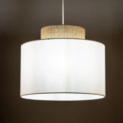Lampa wisząca DUO biała juta 1xE27 * TK Lighting New
