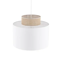 Lampa wisząca DUO biała juta 1xE27 * TK Lighting New
