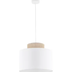 Lampa wisząca DUO biała juta 1xE27 * TK Lighting New