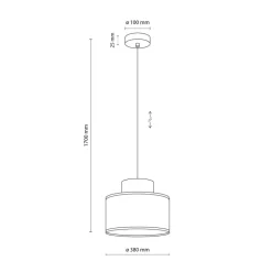 Lampa wisząca DUO czarna abażur juta pomarańcz 1xE27 38 cm * TK Lighting Sale
