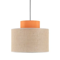 Lampa wisząca DUO czarna abażur juta pomarańcz 1xE27 38 cm * TK Lighting Sale