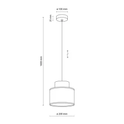 Lampa wisząca DUO czarna abażur juta zielony 1xE27 20 cm * TK Lighting