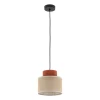 Lampa wisząca DUO czarna abażur juta 1xE27 20 cm * TK Lighting Sale