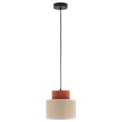 Lampa wisząca DUO czarna abażur juta 1xE27 20 cm * TK Lighting Sale